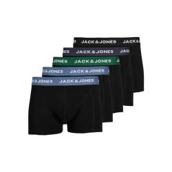 JACK & JONES Herren Unterhosen Shorts Boxershorts Trunks 5er Pack, Farbe:Schwarz, Wäschegröße:S, Artikel:- Black/Blue von JACK & JONES