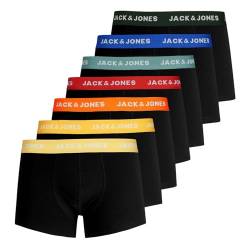 JACK & JONES Herren Unterhosen Shorts Boxershorts Trunks 7er Pack, Farbe:Schwarz, Wäschegröße:S, Artikel:- Black Multi von JACK & JONES