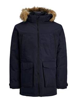 JACK & JONES Herren Warm Gefütterte Winter Jacke | Parka Blouson | mit Kunstfell Kapuze JJECRAFT, Farben:Navy, Größe Jacken:XS von JACK & JONES