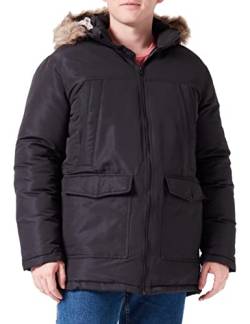 JACK & JONES Herren Warm Gefütterte Winter Jacke | Parka Blouson | mit Kunstfell Kapuze JJECRAFT, Farben:Schwarz, Größe Jacken:XS von JACK & JONES