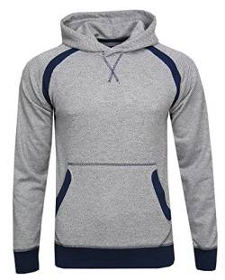 JACK & JONES Hood LS CAMALOT Sweat(Grey Melange/Navy,L) von JACK & JONES