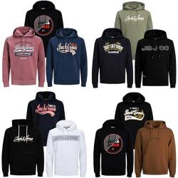 JACK & JONES Hoodie Kapuzenpullover 3er Pack Sweat Shirt Herren Baumwollmix S M L XL XXL (L, 3er Paket X 16) von JACK & JONES