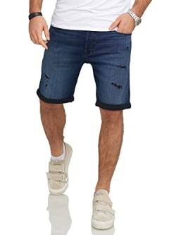 JACK & JONES Infinity Herren Jeans Shorts Rick Bermudas Used Look (as3, Alpha, m, Regular, Regular, Dark Blue Denim / 2) von JACK & JONES