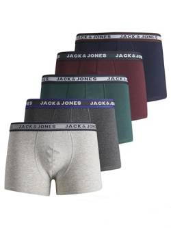 JACK & JONES JUNIOR Garçon Jacoliver Trunks Lot de 5 Boîtes Noos Jnr Boxer, Vert Foncé Mélangé/Paquet : Sea Moss – Port Royal Navy Blazer Gris Clair Mélangé, 164 EU von JACK & JONES