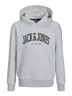 JACK&JONES JUNIOR Jungen JJEJOSH Sweat Hood SN JNR Sweatshirt, White Melange, 140 von JACK & JONES