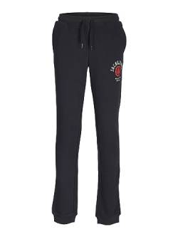 JACK & JONES JUNIOR Men's JPSTLOGO Sweat Pant 2 COL 22/23 NOOS JNR Jogginghose, Black/Print:Oatmeal/TrueRed, 140 von JACK & JONES