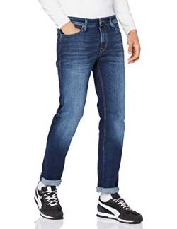 JACK & JONES Jeans Regular Fit Denim Stone Washed Mid Waist mit Heller Naht JJICLARK JJORIGINAL, Farben:Blau,Größe Jeans:W34 L34,Z - Länge L30/32/34/36/38:L34 von JACK & JONES