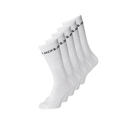 JACK & JONES Jungen Jacbasic Logo Tennissock 5 Pack Noos Jnr Socken, Weiß, 33-37 EU von JACK & JONES