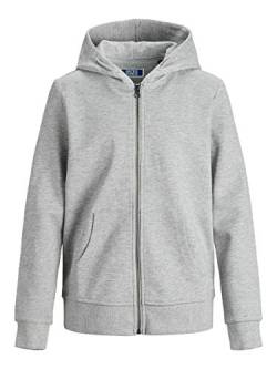 JACK & JONES Jungen Jjebasic Zip Hood Noos Jr Cardigan Sweater, Light Grey Melange, 128 EU von JACK & JONES