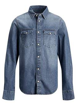 JACK & JONES Jungen Jjewestern Sheridan Shirt L/S Noos Jr Jeanshemd, Medium Blue Denim, 176 EU von JACK & JONES