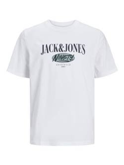 JACK & JONES Jungen Jorcobin Tee Ss Crew Neck Jnr T-Shirt, Bright White, 140 von JACK & JONES