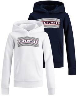 JACK & JONES Junior Kinder Hoodie Set - Größe 128 bis 176 - Kapuzen-Pullover für Kids - Pulli im Mehrfach-Pack mit verschiedenen Motiven und Farben (Jr Doppelmix 23 (Color?/Color?, 152)) von JACK & JONES