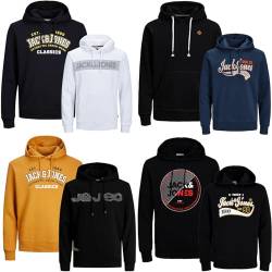 JACK & JONES Kapuzenpullover 2er Pack Hoodie Sweat Shirt Herren Baumwollmix S M L XL XXL (L, 2er Paket @ 07) von JACK & JONES