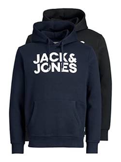 JACK & JONES Male Hoodie 2er-Pack Logo XXLBlack von JACK & JONES