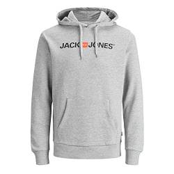 JACK & JONES Male Hoodie Logo M, Hell Grau Melange von JACK & JONES