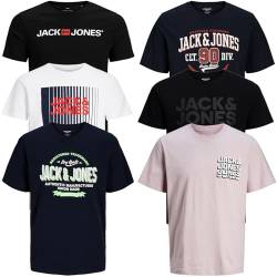 JACK & JONES Male T-Shirt 6er Pack Rundhals O-Neck Tee T Shirt Herren oy-3s (L, 6er Paket @01) von JACK & JONES