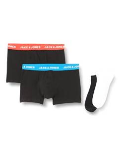 JACK&JONES Men's JACKYLE WEEKENDSET Boxershorts & Socken, Black/Pack:Black, L von JACK & JONES
