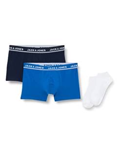 JACK&JONES Men's JACNYLE WEEKENDSET Boxershorts & Socken, Navy Blazer/Pack:Classic Blue, M von JACK & JONES