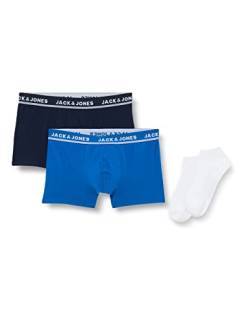 JACK&JONES Men's JACNYLE WEEKENDSET Boxershorts & Socken, Navy Blazer/Pack:Classic Blue, S von JACK & JONES