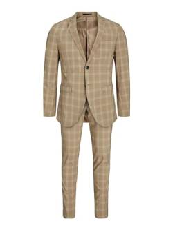 JACK & JONES Men's JPRFRANCO Check Suit SN Anzug, Petrified Oak/Checks:SUPER Slim FIT, 52 von JACK & JONES