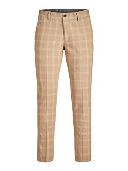 JACK & JONES Men's JPRFRANCO Check Trouser Anzughose, Petrified Oak/Checks:SUPER Slim FIT, 54 von JACK & JONES