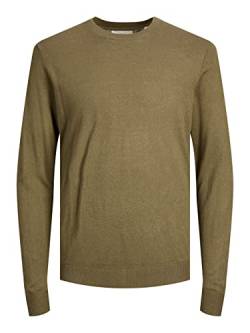 JACK & JONES Men's JPRIGOR Linen Knit Crew Neck Strickpullover, Capers/Detail:Melange, S von JACK & JONES