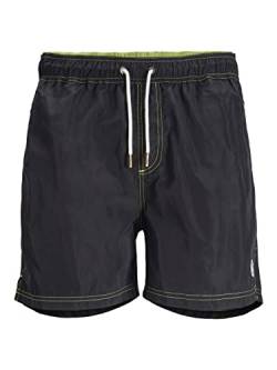 JACK & JONES Men's JPSTMALTA JJSWIM Zip SI Badeshorts, Black, M von JACK & JONES