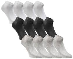 JACK & JONES Sneaker Socken Herren & Damen 12er Set Kurze Socken Baumwolle - Black-White-Grey-Mix - Gr. 35-38 von JACK & JONES