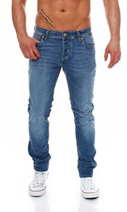 JACK & JONES Tim Original Blue Denim Slim Herren Jeans Hose, Hosengröße:W32/L34 von JACK & JONES