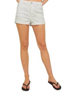 JJXX Damen JXHAZEL Mini HW AKM Denim Shorts, Ecru/Detail:AKM12, L von JACK & JONES