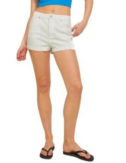 JJXX Damen JXHAZEL Mini HW AKM Denim Shorts, Ecru/Detail:AKM12, XS von JACK & JONES