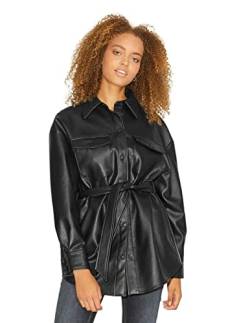 JJXX Damen Jjxx Jxluna Noos Overshirt van imitatieleer Jacke, Schwarz, S EU von JACK & JONES