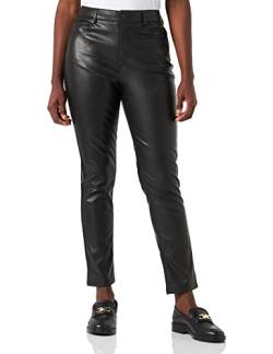 JJXX Women's JXBERLIN Slim HW Faux Leat Pants NOOS Hose, Black/Detail:Matte, M von JACK & JONES