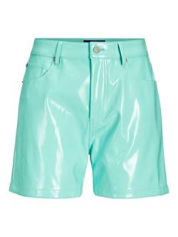 JJXX Women's JXKENYA Faux Leather Shorts, Aruba Blue/Detail:Shiny, L von JACK & JONES
