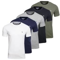 Jack and Jones Washed Logo Tee 5er Pack (M) von JACK & JONES