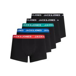 Jack & Jones Herren JACHUEY Trunks 5 Pack, Electric Blue Lemonade/Black &, M von JACK & JONES