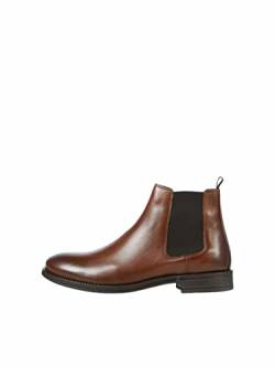 Jack & Jones Herren JFWARGO Leather SN Chelsea-Stiefel, Cognac, 40 EU von JACK & JONES