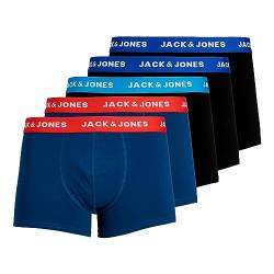 Jack & Jones Herren JacLee Trunks 5 Pack Boxershorts, Blau (Surf The Web Detail: Surft The Web/Estate Blue/Blue Jewel), S EU von JACK & JONES