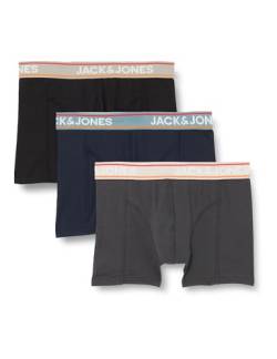 Jack & Jones Herren Jackylo Trunks 3 Pack, Navy Blazer/Asphalt, S von JACK & JONES