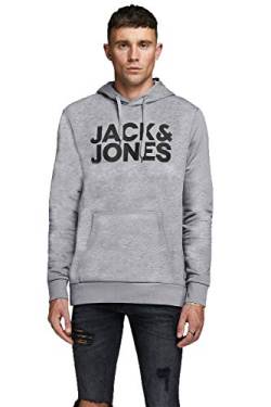 Jack & Jones Jjecorp Noos Logo-Kapuzenpullover für Herren, Grau (Light Grey Melange Detail: Reg Fit 19 Melange), M von JACK & JONES