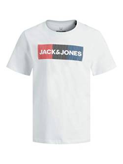 Jack & Jones Junior Jungen Jjecorp Logo Tee Crew Neck Noos Jr T Shirt, White/Detail:play, 152 EU von JACK & JONES