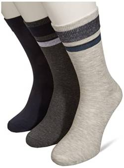 Jack & Jones Men's JACJOSEPH 5 Pack Socks, Navy Blazer/Pack:LGM-DGM-Navy Blazer-Black, ONE Size von JACK & JONES