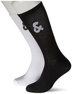 Jack & Jones Men's JACSOLID Tennis 5 Pack Socks, White/Pack:White-White-Black-Black, ONE Size von JACK & JONES