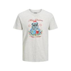 Jack & Jones Men's JORCHRISTMAS Mugshot Tee SS C.N Xmas T-Shirt, White Melange, L von JACK & JONES