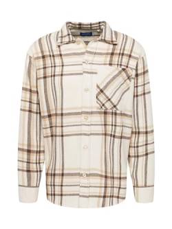 Jack & Jones Men's JORDENNIS Check Becks Relaxed LS Shirt, Seal Brown, L von JACK & JONES