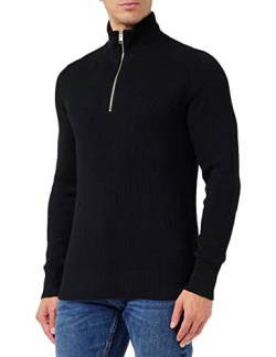 Jack & Jones Men's JPRPERFECT Knit Half Zip SN Pullover, Black, L von JACK & JONES