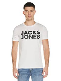 Jack & Jones Mens JJECORP Logo Tee SS O-Neck NOOS T-Shirt, White/Fit:Slim/Large Print/Black, M von JACK & JONES