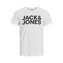 Jack & Jones Mens JJECORP Logo Tee SS O-Neck NOOS T-Shirt, White/Fit:Slim/Large Print/Black, XL von JACK & JONES