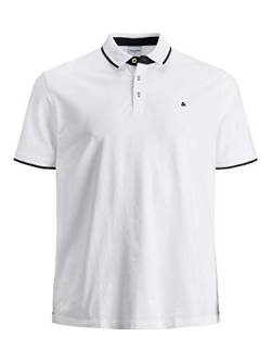 Jack & Jones Plus Herren Jjepaulos Polo Noos Ps T Shirt, White/Detail:ps, 3XL Große Größen EU von JACK & JONES