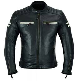 Motorrad-Lederjacke für Herren, Schwarz, Schwarz , L von JACKET4U